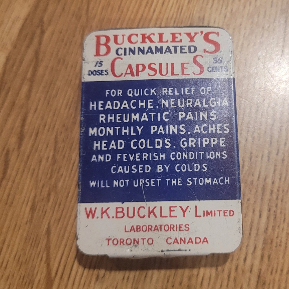 Vintage Tin For Buckley's Capsules